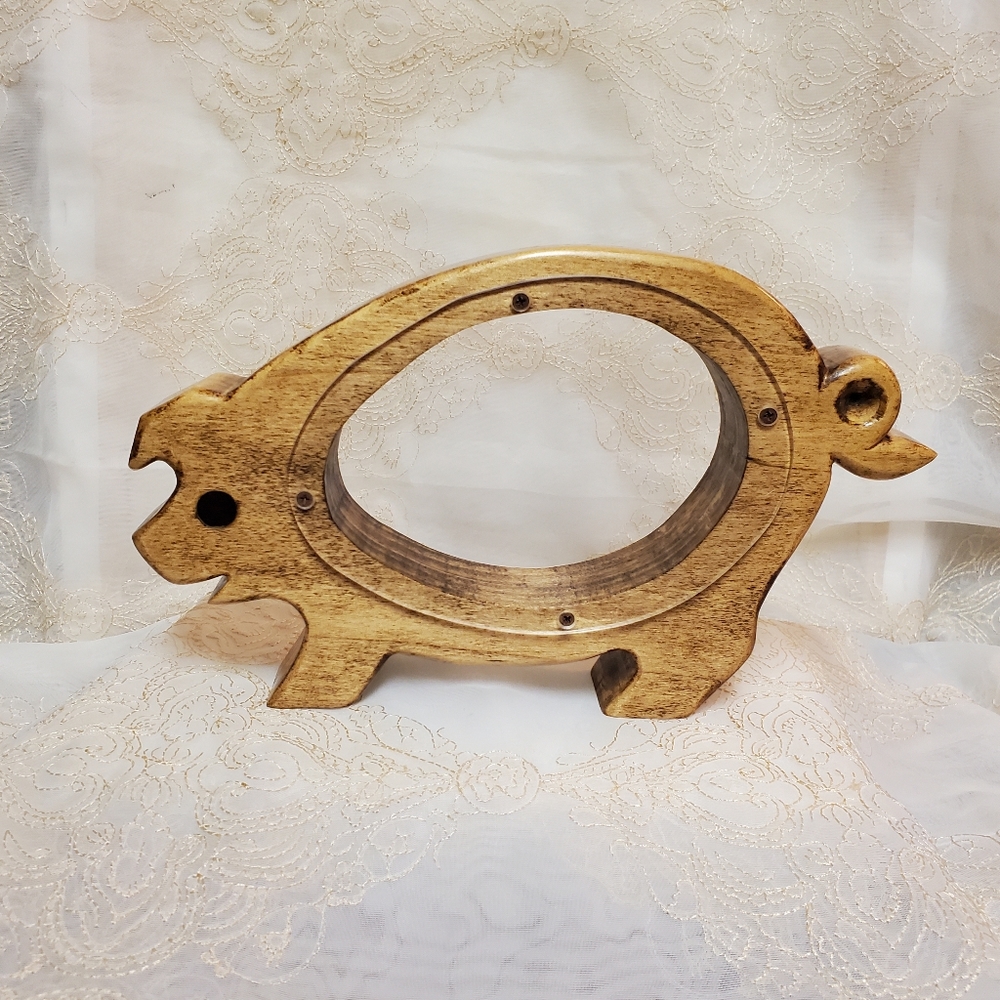 Wood "Piggy" Piggy Bank